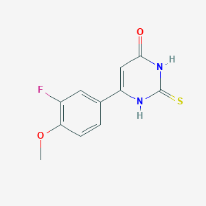 molecular formula C11H9FN2O2S B1467049 6-(3-fluoro-4-methoxyphenyl)-2-thioxo-2,3-dihydropyrimidin-4(1H)-one CAS No. 1498784-03-4