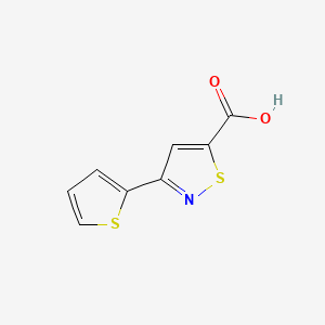 molecular formula C8H5NO2S2 B1467050 3-(噻吩-2-基)-1,2-噻唑-5-羧酸 CAS No. 1483923-40-5