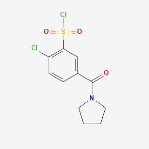 molecular formula C11H11Cl2NO3S B1467060 2-Chloro-5-(pyrrolidine-1-carbonyl)benzenesulfonyl chloride CAS No. 91193-66-7