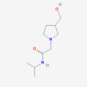 molecular formula C10H20N2O2 B1467075 2-[3-(hydroxymethyl)pyrrolidin-1-yl]-N-(propan-2-yl)acetamide CAS No. 1249826-67-2