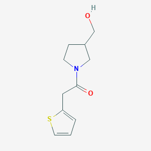 molecular formula C11H15NO2S B1467077 1-[3-(Hydroxymethyl)pyrrolidin-1-yl]-2-(thiophen-2-yl)ethan-1-one CAS No. 1247398-28-2