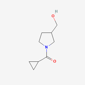 molecular formula C9H15NO2 B1467086 (1-Cyclopropanecarbonylpyrrolidin-3-yl)methanol CAS No. 1248053-71-5