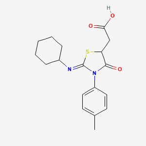 molecular formula C18H22N2O3S B14670885 2-(Cyclohexylimino)-4-oxo-3-(p-tolyl)-5-thiazolidineacetic acid CAS No. 39964-56-2