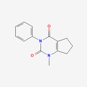 1H-Cyclopentapyrimidine-2,4(3H,5H)-dione, 6,7-dihydro-1-methyl-3-phenyl-