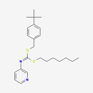 (4-(1,1-Dimethylethyl)phenyl)methyl heptyl 3-pyridinylcarbonimidodithioate