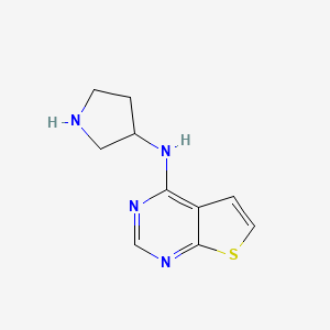 molecular formula C10H12N4S B1467093 N-{thieno[2,3-d]pyrimidin-4-yl}pyrrolidin-3-amine CAS No. 1249770-84-0