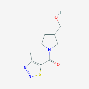 molecular formula C9H13N3O2S B1467097 [1-(4-Methyl-1,2,3-thiadiazole-5-carbonyl)pyrrolidin-3-yl]methanol CAS No. 1247111-05-2