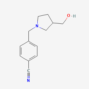 molecular formula C13H16N2O B1467101 4-{[3-(Hydroxymethyl)pyrrolidin-1-yl]methyl}benzonitrile CAS No. 1250783-03-9