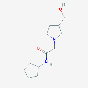 molecular formula C12H22N2O2 B1467112 N-cyclopentyl-2-[3-(hydroxymethyl)pyrrolidin-1-yl]acetamide CAS No. 1248479-88-0