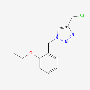molecular formula C12H14ClN3O B1467114 4-(chloromethyl)-1-(2-ethoxybenzyl)-1H-1,2,3-triazole CAS No. 1456485-09-8