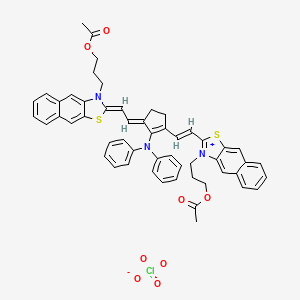 3-[(2Z)-2-[(2E)-2-[3-[(E)-2-[3-(3-acetyloxypropyl)benzo[f][1,3]benzothiazol-3-ium-2-yl]ethenyl]-2-(N-phenylanilino)cyclopent-2-en-1-ylidene]ethylidene]benzo[f][1,3]benzothiazol-3-yl]propyl acetate;perchlorate