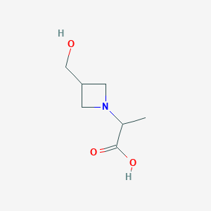 molecular formula C7H13NO3 B1467122 2-[3-(Hydroxymethyl)azetidin-1-yl]propanoic acid CAS No. 1495952-58-3