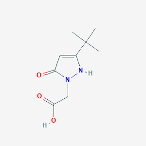 molecular formula C9H14N2O3 B1467125 2-(3-(tert-butyl)-5-hydroxy-1H-pyrazol-1-yl)acetic acid CAS No. 1567019-09-3