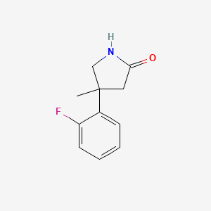 molecular formula C11H12FNO B1467128 4-(2-氟苯基)-4-甲基吡咯烷-2-酮 CAS No. 1487996-93-9