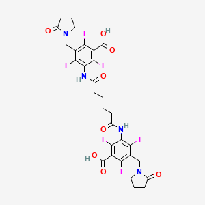 Benzoic acid, 3,3'-(adipoyldiimino)bis(5-((2-oxo-1-pyrrolidinyl)methyl)-2,4,6-triiodo-