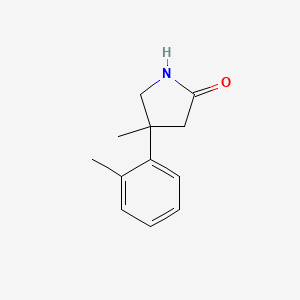 molecular formula C12H15NO B1467130 4-Methyl-4-(2-methylphenyl)pyrrolidin-2-one CAS No. 1491193-93-1