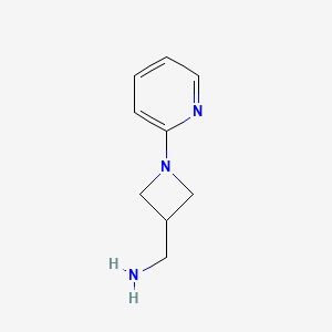 molecular formula C9H13N3 B1467133 (1-(Pyridin-2-yl)azetidin-3-yl)methanamine CAS No. 1493833-54-7