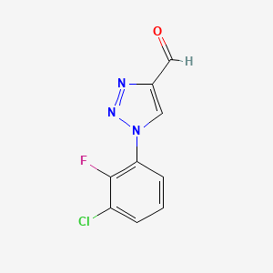 molecular formula C9H5ClFN3O B1467137 1-(3-chloro-2-fluorophenyl)-1H-1,2,3-triazole-4-carbaldehyde CAS No. 1465919-28-1