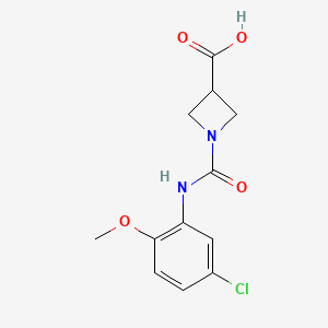 molecular formula C12H13ClN2O4 B1467144 1-[(5-氯-2-甲氧基苯基)氨基甲酰基]氮杂环丁-3-羧酸 CAS No. 1492395-53-5