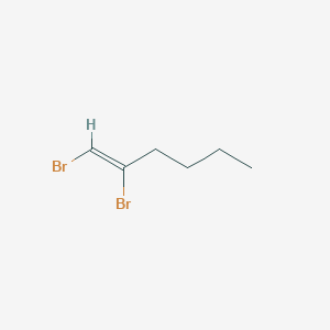 molecular formula C6H10Br2 B14671512 1-Hexene, 1,2-dibromo-, (Z)- 