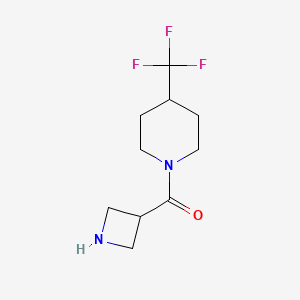 molecular formula C10H15F3N2O B1467155 Azetidin-3-yl(4-(trifluoromethyl)piperidin-1-yl)methanone CAS No. 1478039-79-0