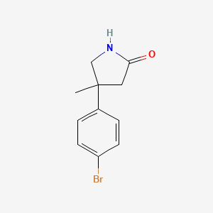molecular formula C11H12BrNO B1467158 4-(4-Bromophenyl)-4-methylpyrrolidin-2-one CAS No. 1466862-03-2