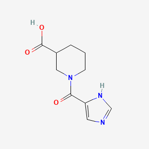 molecular formula C10H13N3O3 B1467159 1-(1H-imidazole-5-carbonyl)piperidine-3-carboxylic acid CAS No. 1498841-66-9