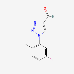 molecular formula C10H8FN3O B1467161 1-(5-fluoro-2-methylphenyl)-1H-1,2,3-triazole-4-carbaldehyde CAS No. 1495011-17-0