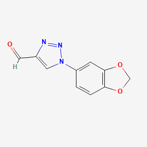 molecular formula C10H7N3O3 B1467163 1-(2H-1,3-benzodioxol-5-yl)-1H-1,2,3-triazole-4-carbaldehyde CAS No. 1533157-19-5