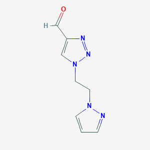 molecular formula C8H9N5O B1467164 1-[2-(1H-pyrazol-1-yl)ethyl]-1H-1,2,3-triazole-4-carbaldehyde CAS No. 1467655-20-4