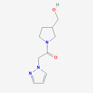 molecular formula C10H15N3O2 B1467188 1-[3-(hydroxymethyl)pyrrolidin-1-yl]-2-(1H-pyrazol-1-yl)ethan-1-one CAS No. 1249887-30-6