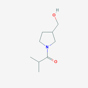 molecular formula C9H17NO2 B1467204 1-[3-(Hydroxymethyl)pyrrolidin-1-yl]-2-methylpropan-1-one CAS No. 1247413-03-1