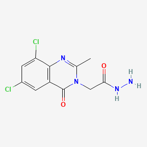 3(4H)-Quinazolineacetic acid, 6,8-dichloro-2-methyl-4-oxo-, hydrazide