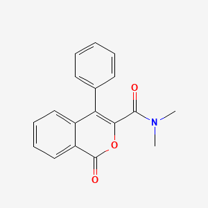 molecular formula C18H15NO3 B14672074 1H-2-Benzopyran-3-carboxamide, N,N-dimethyl-1-oxo-4-phenyl- CAS No. 41056-55-7