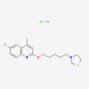 Quinoline, 6-chloro-4-methyl-2-((5-(3-thiazolidinyl)pentyl)oxy)-, monohydrochloride