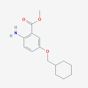 molecular formula C15H21NO3 B1467224 2-Amino-5-cyclohexylmethoxybenzoic acid methyl ester CAS No. 773072-04-1