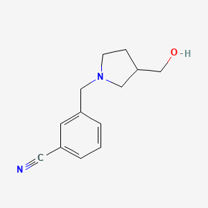 molecular formula C13H16N2O B1467232 3-{[3-(Hydroxymethyl)pyrrolidin-1-yl]methyl}benzonitrile CAS No. 1250504-86-9
