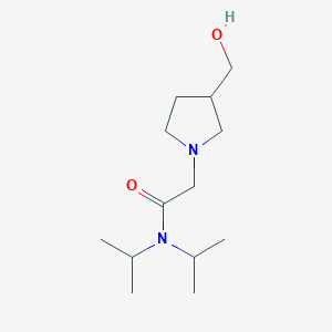 molecular formula C13H26N2O2 B1467234 2-[3-(hydroxymethyl)pyrrolidin-1-yl]-N,N-bis(propan-2-yl)acetamide CAS No. 1285104-09-7