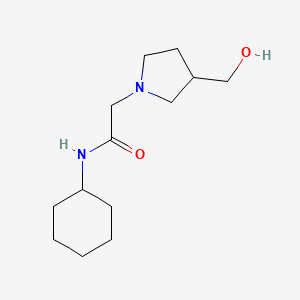 molecular formula C13H24N2O2 B1467238 N-cyclohexyl-2-[3-(hydroxymethyl)pyrrolidin-1-yl]acetamide CAS No. 1282231-99-5