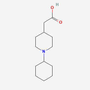 molecular formula C13H23NO2 B1467252 2-(1-Cyclohexylpiperidin-4-yl)acetic acid CAS No. 1230100-98-7