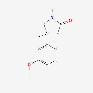 molecular formula C12H15NO2 B1467255 4-(3-Methoxyphenyl)-4-methylpyrrolidin-2-one CAS No. 1477970-41-4