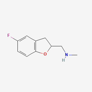 molecular formula C10H12FNO B1467257 [(5-Fluoro-2,3-dihydro-1-benzofuran-2-yl)methyl](methyl)amine CAS No. 1521849-73-9