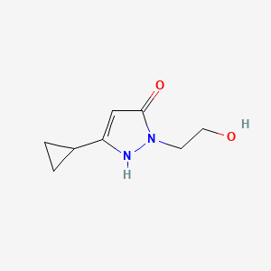 molecular formula C8H12N2O2 B1467262 3-环丙基-1-(2-羟乙基)-1H-吡唑-5-醇 CAS No. 1564700-78-2