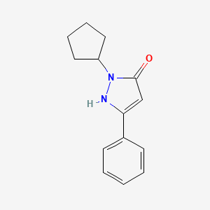 molecular formula C14H16N2O B1467263 1-cyclopentyl-3-phenyl-1H-pyrazol-5-ol CAS No. 34347-76-7