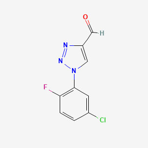 molecular formula C9H5ClFN3O B1467278 1-(5-chloro-2-fluorophenyl)-1H-1,2,3-triazole-4-carbaldehyde CAS No. 1490222-98-4