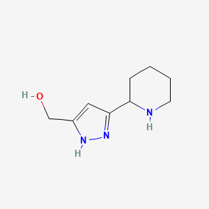 molecular formula C9H15N3O B1467281 (3-(piperidin-2-yl)-1H-pyrazol-5-yl)methanol CAS No. 1401560-24-4