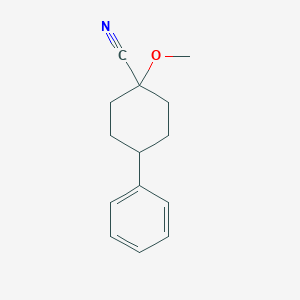 molecular formula C14H17NO B1467283 1-Methoxy-4-phenylcyclohexane-1-carbonitrile CAS No. 1486849-96-0