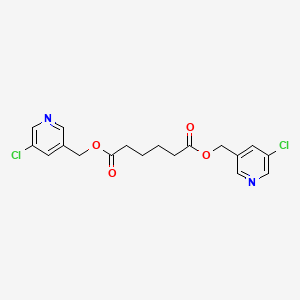 molecular formula C18H18Cl2N2O4 B14672946 Hexanedioic acid, bis((5-chloro-3-pyridinyl)methyl) ester CAS No. 37744-47-1