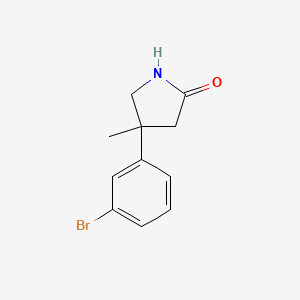 molecular formula C11H12BrNO B1467295 4-(3-Bromophenyl)-4-methylpyrrolidin-2-one CAS No. 1479045-20-9