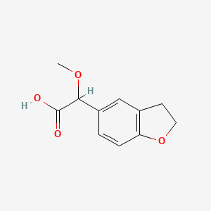 molecular formula C11H12O4 B1467304 2-(2,3-Dihydro-1-benzofuran-5-yl)-2-methoxyacetic acid CAS No. 1353505-40-4